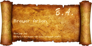 Breyer Arion névjegykártya